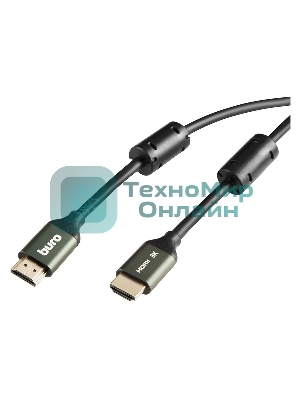 Кабель аудио-видео Buro HDMI (m)/HDMI (m) 1м. феррит.кольца Позолоченные контакты черный (BHP-HDMI-2.1-1G)