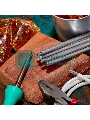 Припой пруток Rexant ПОС-61, Ø8мм, длина 400мм, ГОСТ 21931-76, олово 61%, свинец 39% (упак. 5 кг)