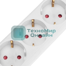 Удлинитель STANDARD 3 гнезда, 3м, 3х1,0мм², с/з, белый Rexant