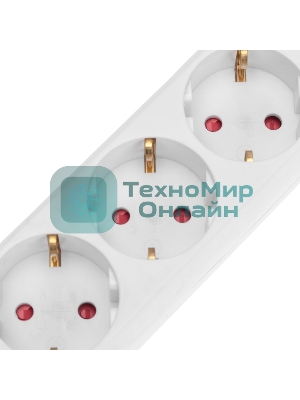 Удлинитель STANDARD 3 гнезда, 3м, 3х1,0мм², с/з, белый Rexant