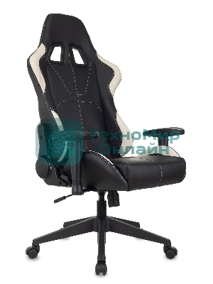 Кресло Бюрократ VIKING 5 AERO WHITE черный/белый, экокожа, 120 кг, механизм качания