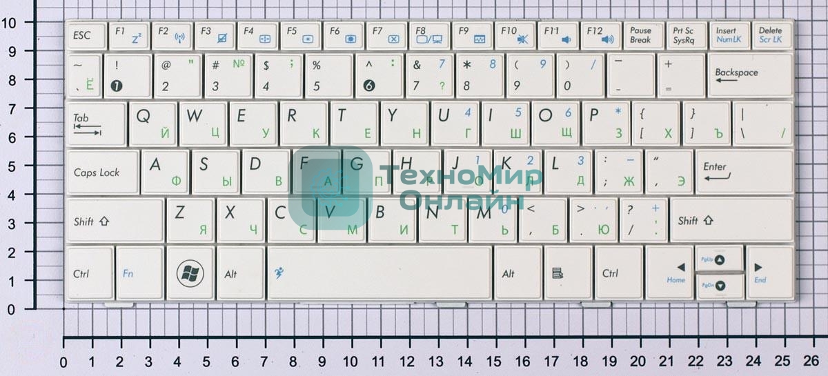 Клавиатура для ноутбука Asus Eee PC 1005HA 1008HA 1001HA 1001px белая