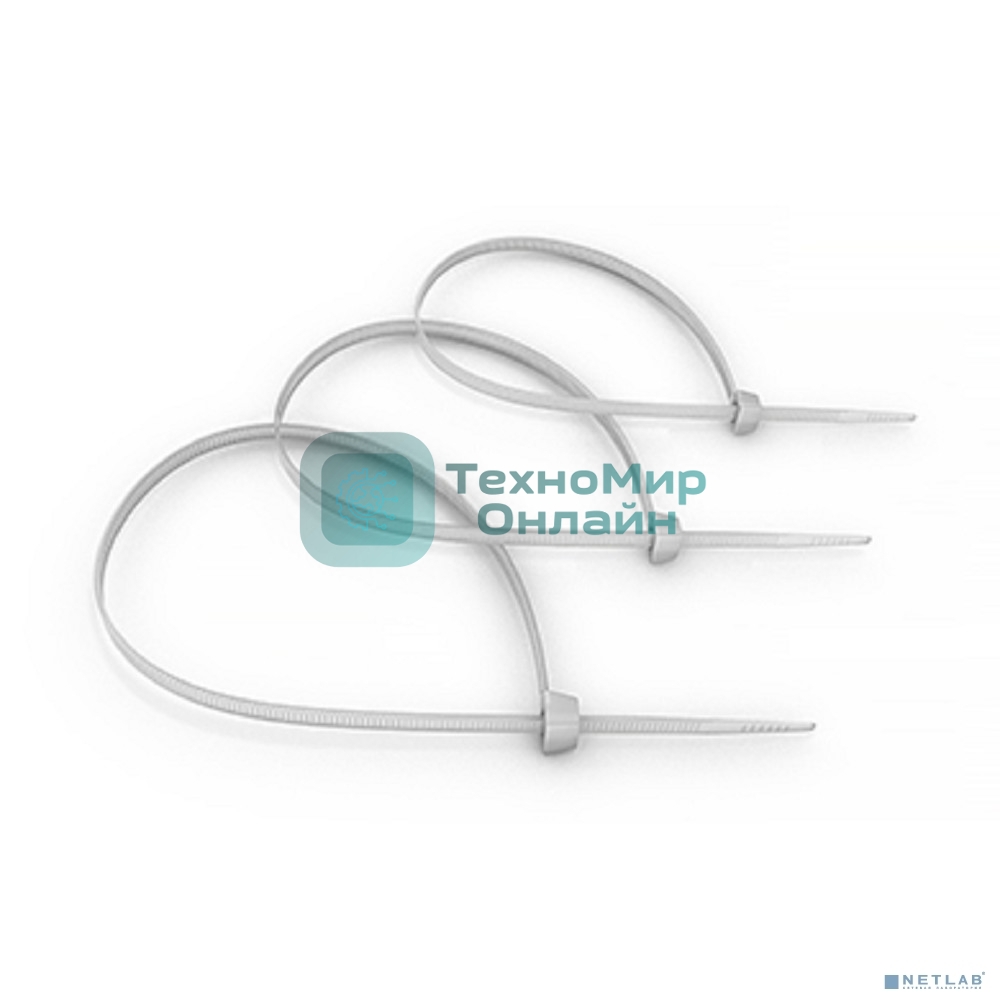 Стяжка кабельная Cabeus, неоткрывающаяся, 3,6 мм Ш, 300 мм Д, 100 шт, нейлон, белый