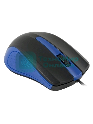 Мышь проводная Oklick 225M черный/синий, 1200 dpi, USB, кнопки - 3