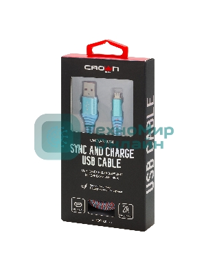 Кабель Crown USB - microUSB CMCU-3102M blue