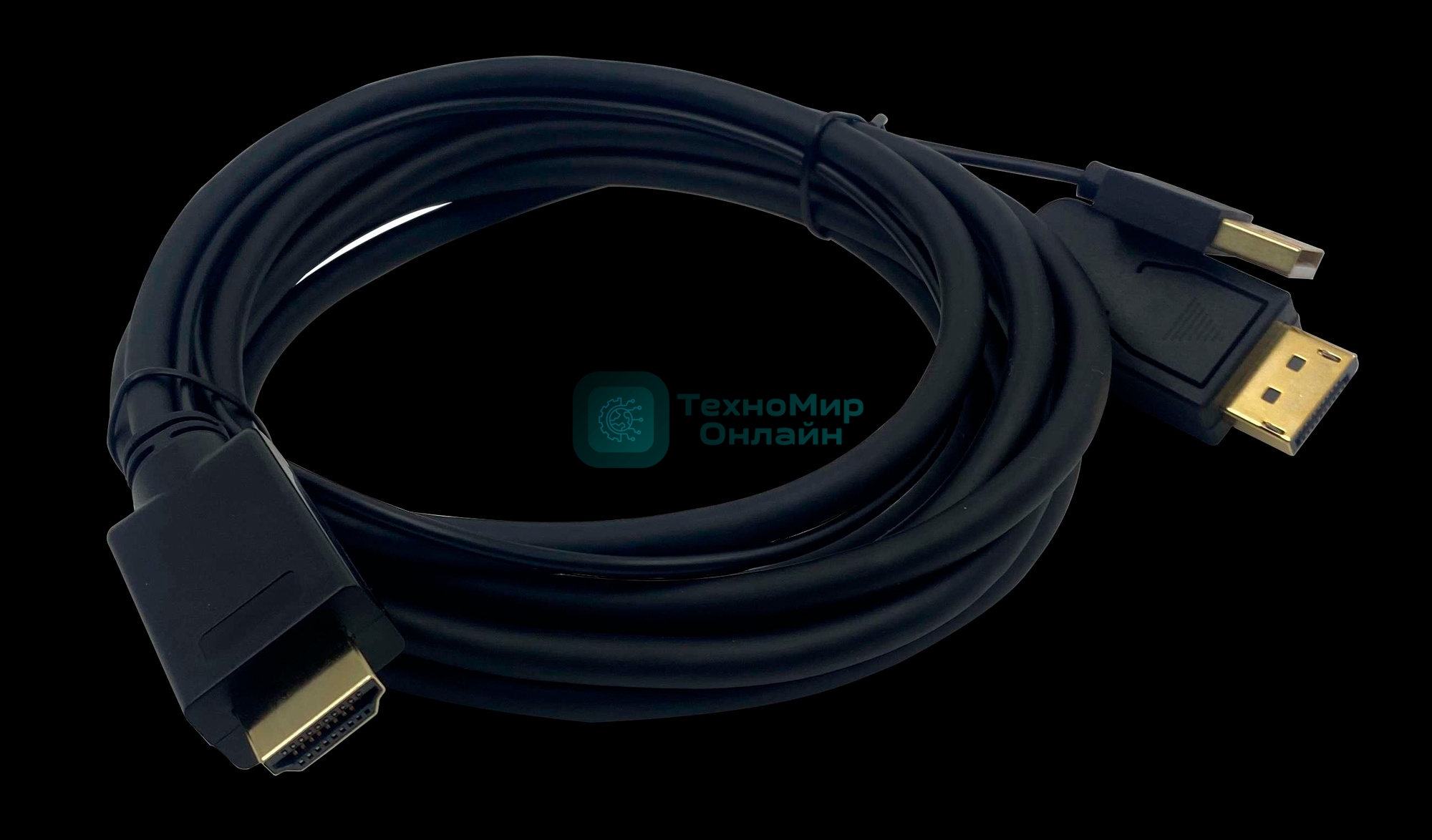 Кабель аудио-видео Buro HDMI (m)/DisplayPort (m) 2м. позолоченные контакты черный