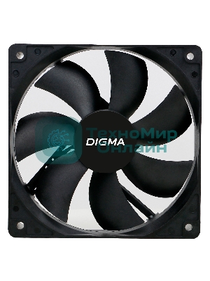 Вентилятор для корпуса Digma DFAN-120-7 черный, 120 мм, 1200 об/мин, 23 дБ, 4 pin