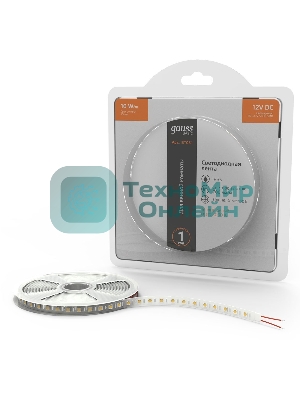 Лента светодиодная Basic Gauss 12V 10W/m 700lm/m 3000K IP65 LED 5m 1/100
