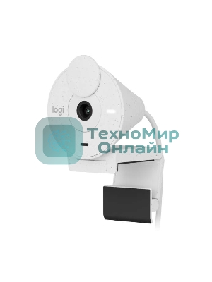 Веб-камера Logitech Brio 300 1920x1080, 30 кадр/с, USB Type-C, микрофон (шумоподавление), автоматическая фокусировка, автоосвещение, универсальное крепление белая
