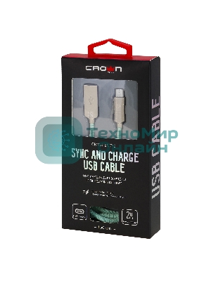 Кабель Crown USB - USB Type-C CMCU-3132C light blue