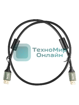 Кабель аудио-видео Buro HDMI (m)/HDMI (m) 1м. феррит.кольца Позолоченные контакты черный (BHP-HDMI-2.1-1G)