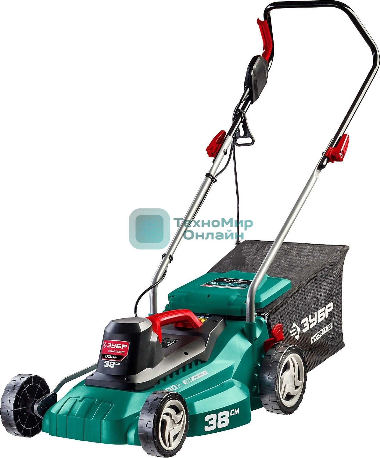 Газонокосилка ЗУБР ГСЦ-38-1700 сетевая, 1700 Вт, ш/с 380 мм, 9.9 кг