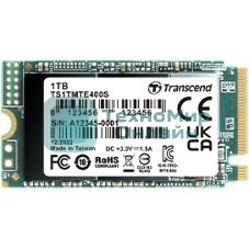 Накопитель SSD 1TB Transcend MTE400S, 3D TLC NAND, M.2 2242,PCI-E 4x R/W - 2000/1700 MB/s