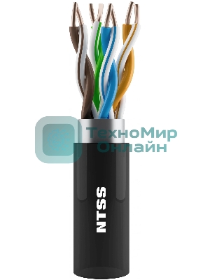 Кабель информационный NTSS NTSS-OUT-FTP4-5Е-PE-BL кат.5E F/UTP 4X2X24AWG PE внешний 305м черный