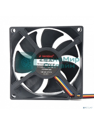 Вентилятор для корпуса Gembird D8025HM-4 черный, 80 мм, 3000 об/мин, 32.35 дБ, 4 pin