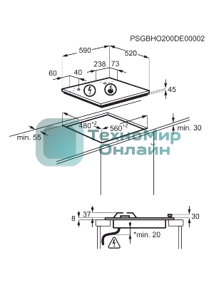 Газовая варочная панель Electrolux KGG6426K, независимая, черный