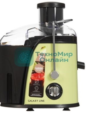 Соковыжималка GALAXY LINE GL 0815 зеленый, центробежная, 850 Вт, 550 мл, механическое