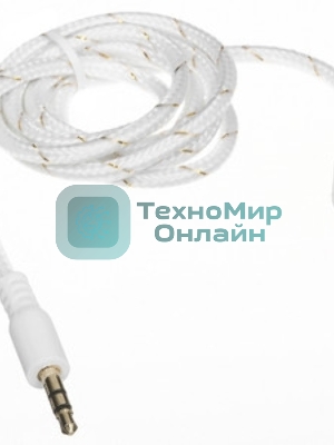 Аудиокабель AUX Rexant 3.5 мм в тканевой оплетке 1 м белый
