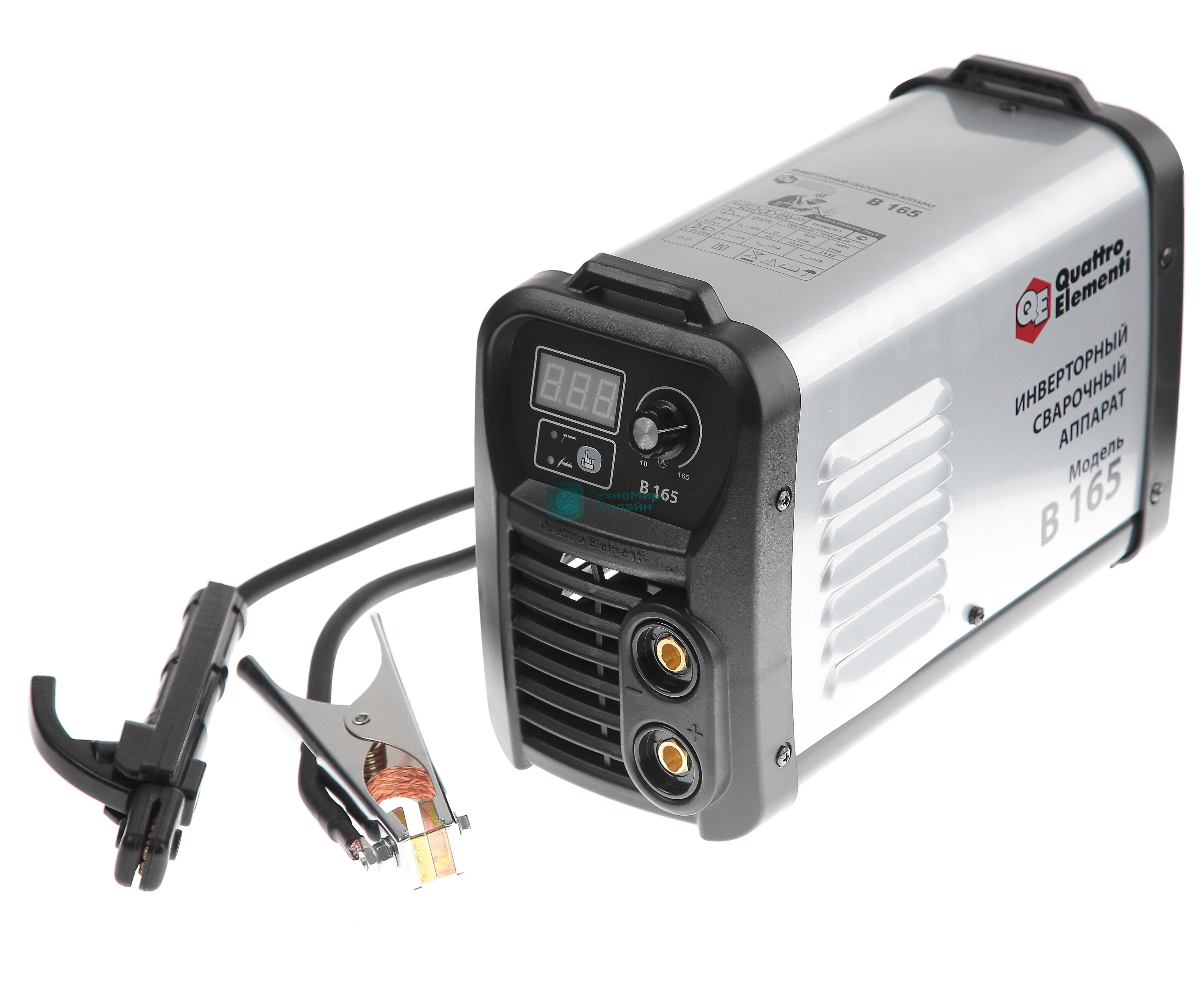 Инвертор QUATTRO ELEMENTI B 165 165 А, ПВ 80%, до 4.0 мм, 4.8 кг, Дисплей, TIG-Lift, 220В, КЕЙС