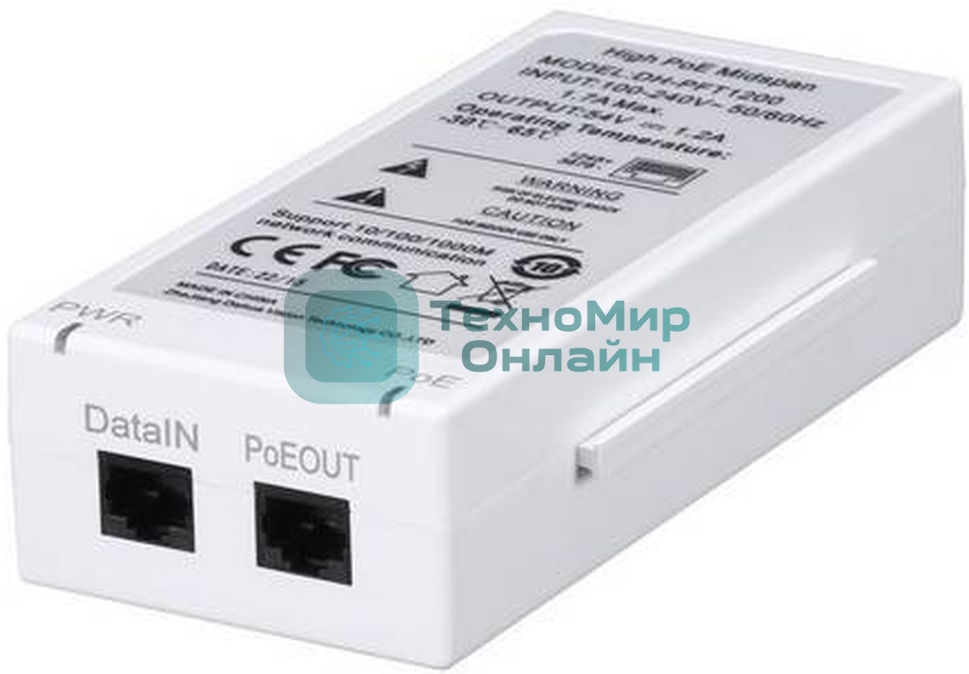 Инжектор POE Dahua DH-PFT1200 (упак.:1шт)
