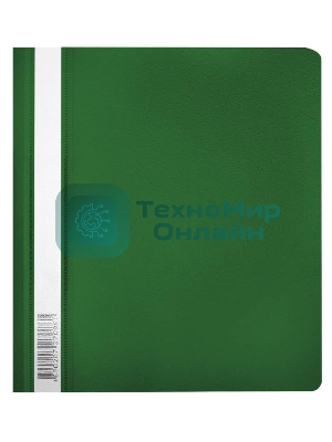 Папка-скоросшиватель Бюрократ Люкс -PSL20A5GRN A5, прозрачный верхний лист, пластик, зеленый 0.14/0.18