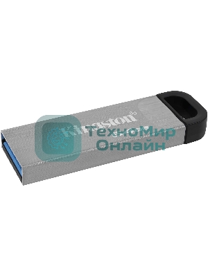 Флешка USB Kingston DataTraveler KYSON (DTKN/64GB), 64Gb, USB 3.2 Gen 1, R/W 200/60, серебристый/черный