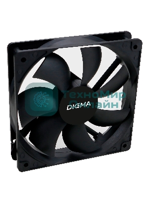 Вентилятор для корпуса Digma DFAN-120-7 черный, 120 мм, 1200 об/мин, 23 дБ, 4 pin