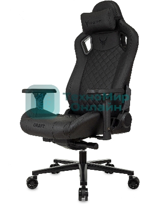 Кресло Knight Craft черный, экокожа, 120 кг, механизм качания