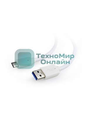 Кабель USB Cablexpert CCP-USB3-AMCM-1M-W, USB3.0 AM/USB Type-C, 1м, белый, пакет