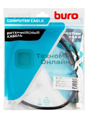 Кабель аудио-видео Buro HDMI (m)/HDMI (m) 1м. феррит.кольца Позолоченные контакты черный (BHP-HDMI-2.1-1G)