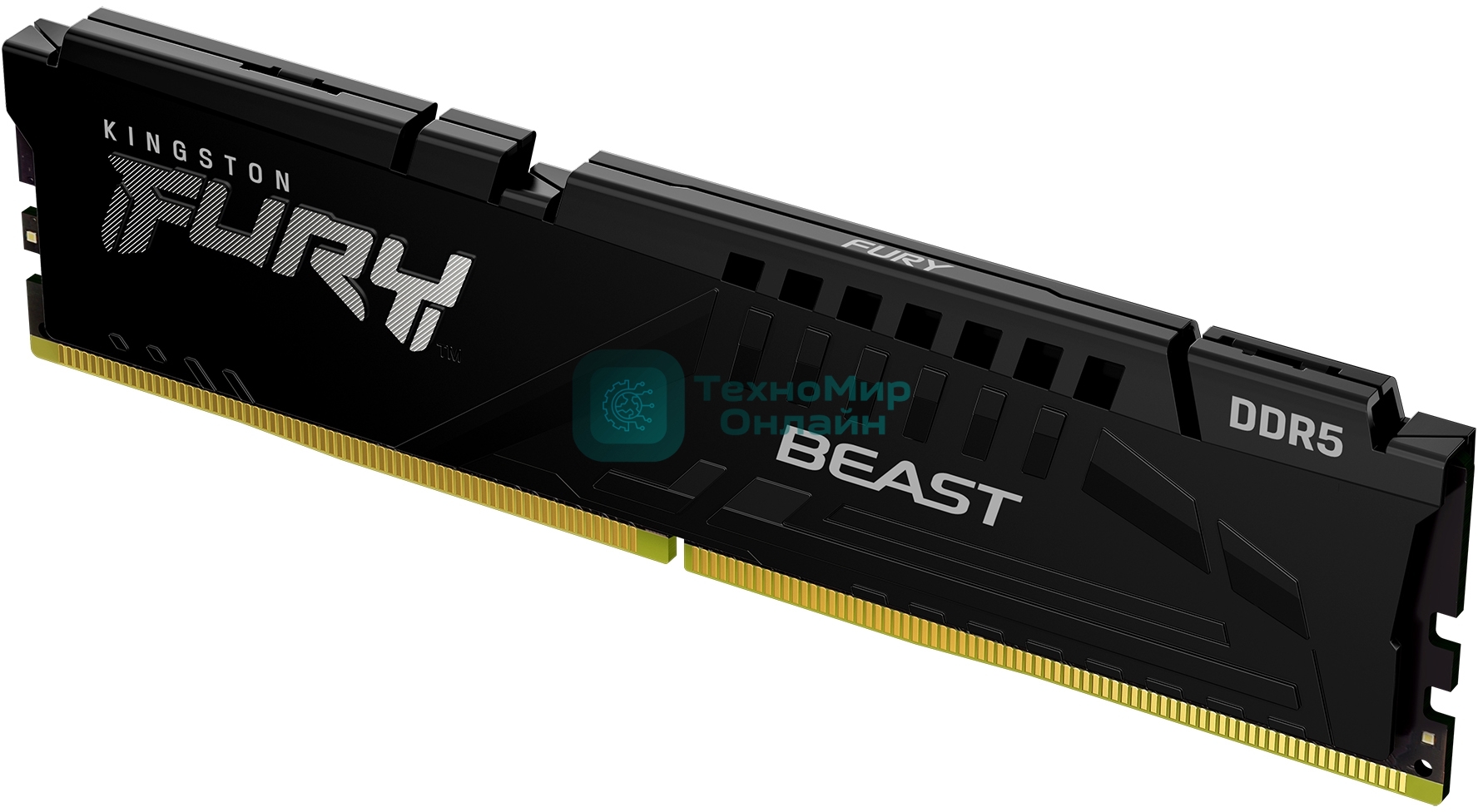 Оперативная память Kingston Fury Beast, DDR5, 16GB (1x16GB), 5600MHz, CL40, DIMM, с радиаторами, черный