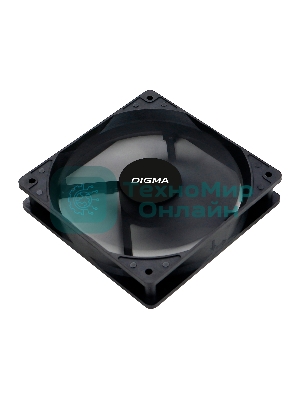 Вентилятор для корпуса Digma DFAN-120-7 черный, 120 мм, 1200 об/мин, 23 дБ, 4 pin