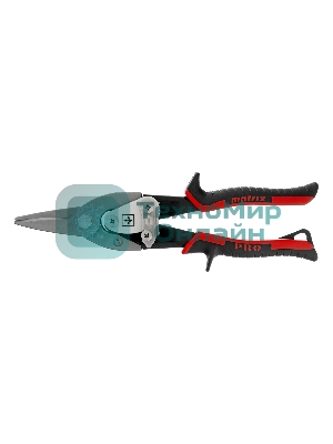 Ножницы Matrix по металлу, 250 мм, прямой рез,сталь CRMO,двухкомпонентные рукоятки, PRO