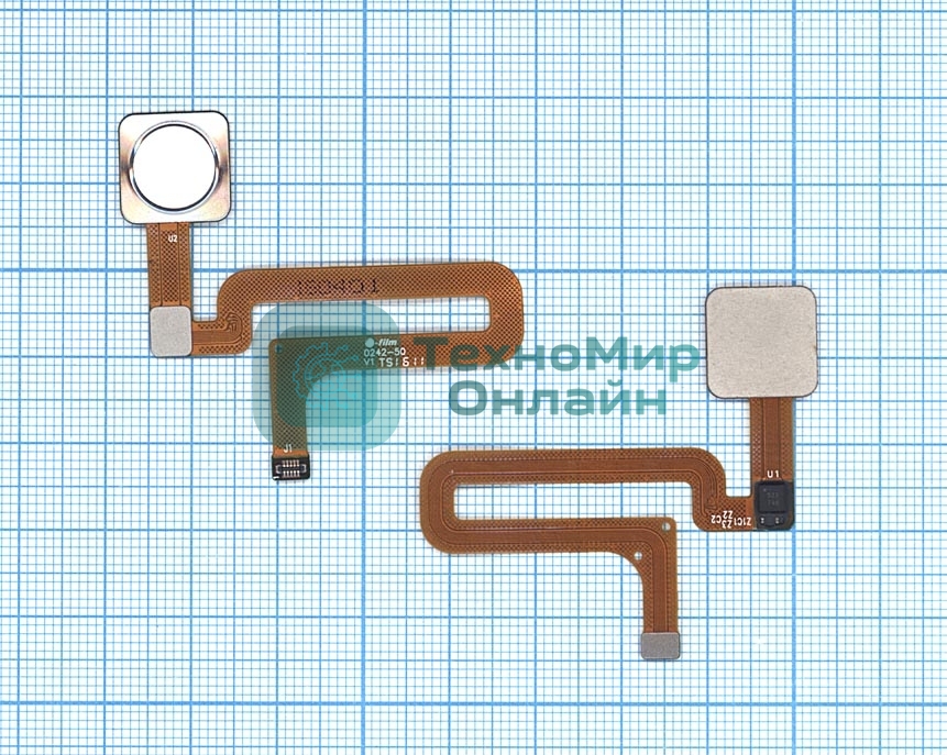 Шлейф со сканером отпечатка пальца для Xiaomi Mi 4S серебристый