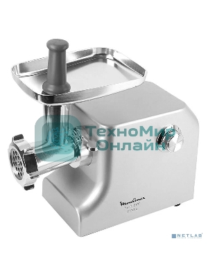 Мясорубка электрическая Moulinex ME858D32 серебристый, 2100 Вт, 5.5 кг/мин, реверс, защита от перегрузки, насадки - 8