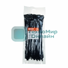 Хомут-стяжка кабельная нейлоновая Rexant 300 x7,6 мм, черная, упаковка 100 шт.