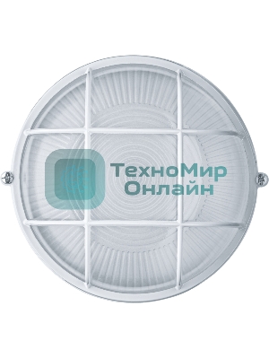 Светильник Navigator ЛОН NBL-R2-60-E27/WH 1х60Вт E27 IP54 (аналог НПБ 1302 бел. круг с решеткой 60Вт)