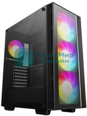 Компьютерный корпус Deepcool MATREXX 55 MESH V4 без БП, боковое окно (закаленное стекло), 3xARGB LED 140мм вентилятора спереди, 1xARGB LED 120мм вентилятор сзади, черный, ATX