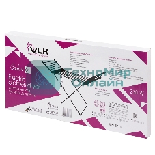 Сушилка для белья электрическая VLK Calor 01, серебристый, мощн. 230 Вт, механическое управление, температура от 50 до 55 град., нагрев боковых панелей, складной корпус,низкий уровень энергопотребления, размер в рабочем положении - 147х54х94 см, 5 шт/уп