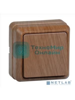 Выключатель 1-кл. ОП ОКТАВА 10А IP20 дуб IEK EVO10-K04-10-DC