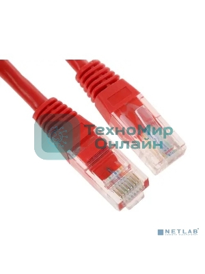 Патч-корд UTP Cablexpert cat.5e, 1.5м, литой, многожильный, красный