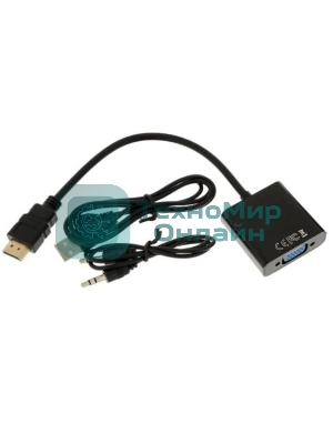 Адаптер HDMI (M)-VGA (F) 00-00027496 черный GOPOWER