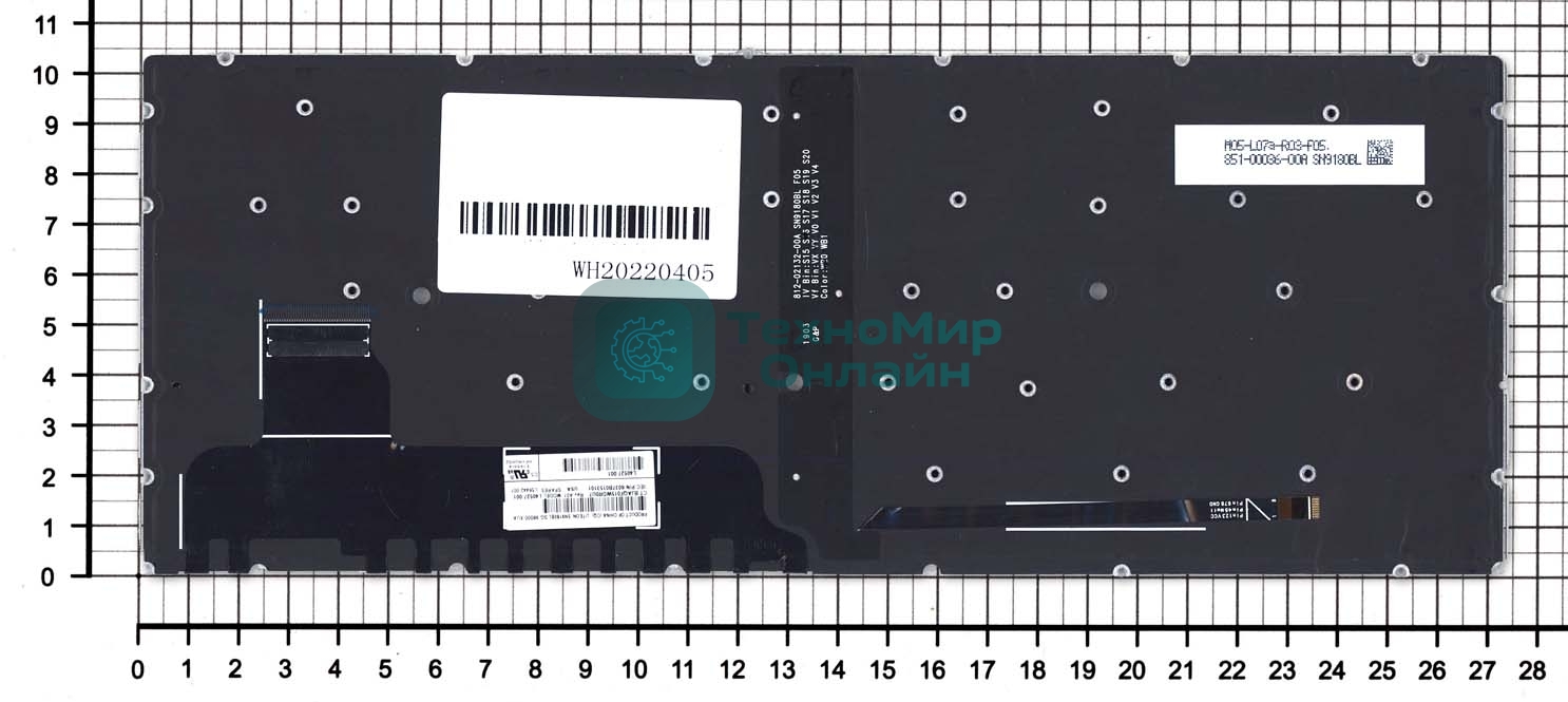 Клавиатура для ноутбука HP EliteBook x360 830 G5 черная с подсветкой