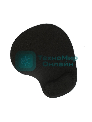Коврик для мыши с подушкой под запястье Gembird MP-WR-BLACK, черный, 225х195х5мм, ткань/резина, блистер