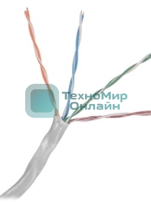 Кабель Cablexpert, UTP5e, 4 пары, 0.51 мм, CCA, однож., 305 м, серый