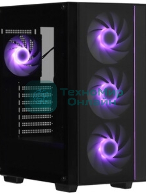 Компьютерный корпус Deepcool MATREXX 55 MESH V4 без БП, боковое окно (закаленное стекло), 3xARGB LED 140мм вентилятора спереди, 1xARGB LED 120мм вентилятор сзади, черный, ATX