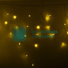 Гирлянда Neon-night Айсикл (бахрома) светодиодный, 4,8 х 0,6 м, прозрачный провод, 230 В, диоды желтые, 176 LED