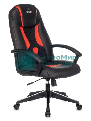 Кресло Zombie 8 черный/красный, экокожа, 120 кг, механизм качания