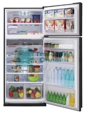 Холодильник Sharp SJ-XE55PMBK черный двухкамерный 388/148л морозилка сверху, No Frost