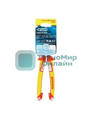 Бокорезы Gross 17582 диэлектрические рукоятки до 1000в трехкомпонентные рукоятки 180 мм